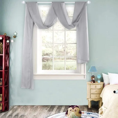 Miniatura 19 de HUTO Cenefas de cortina de gasa transparente blanca para habitación de niñas, bufandas de gasa suave para boda, fiesta, toldo, cama, 216 extra largas