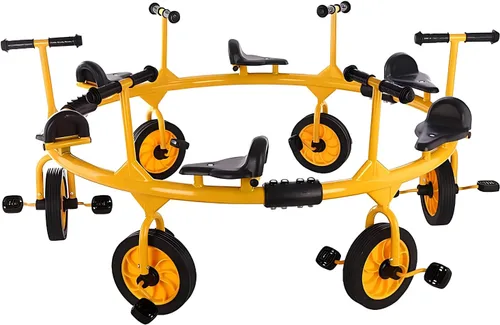 Miniatura 8 de Triciclo para ciclistas a partir de 3 años de edad preescolar, equipo de juego para niños al aire libre (jinete rojo para 6 personas)