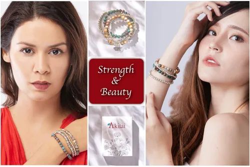 Miniatura 4 de Akitai - Pulseras de abalorios para mujer, pulseras curativas de cristal natural para mujer, pulseras de cuentas de piedras preciosas ajustables