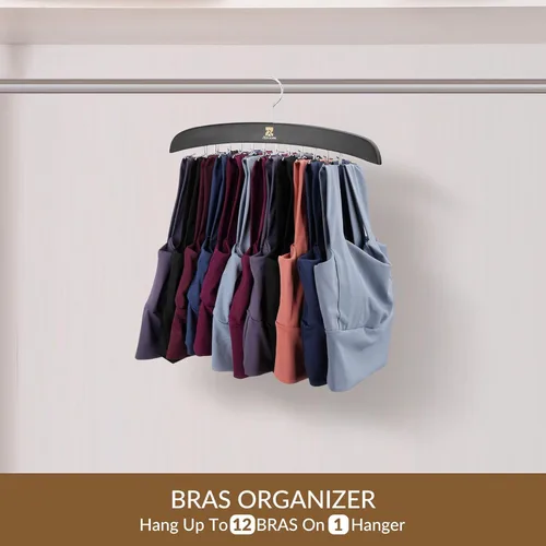 Miniatura 3 de ZEDODIER Perchas para camisetas sin mangas, organizador de brasieres para armario, capacidad de almacenamiento de 24 unidades, organizador
