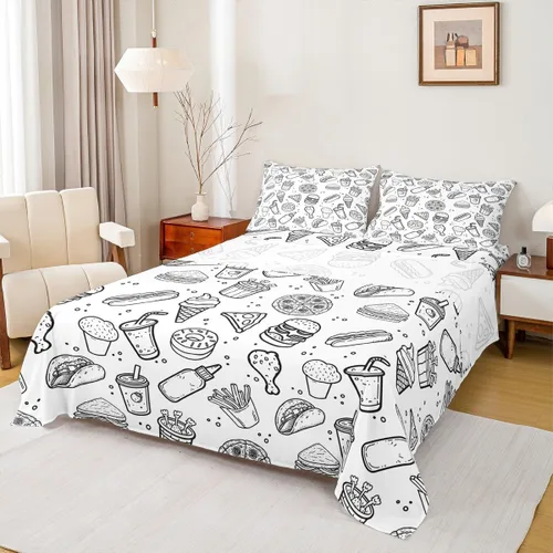 Miniatura 21 de Manfei Juego de sábanas de dibujos animados para niños, tamaño individual, bonito juego de ropa de cama de animales y mascotas, decoración