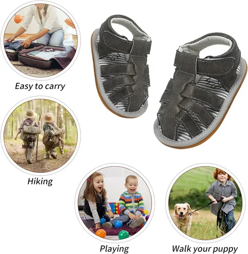 Miniatura 5 de Sandalias para bebé niña niño, suela antideslizante suave de primera calidad, sandalias de bebé para bebé, zapatos de playa casuales de verano