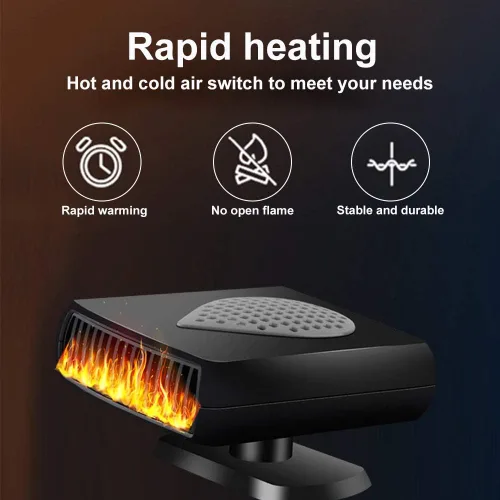 Miniatura 5 de MASO Calentador de coche portátil 2 en 1 de 12 V, descongelador de coche de calentamiento rápido, ventilador de refrigeración de coche caliente