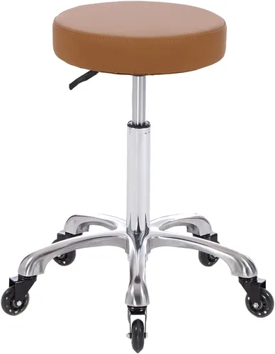 Miniatura 6 de Taburete giratorio con ruedas hidráulico de altura ajustable para peluquería, belleza, masaje facial, spa, tatuaje, médico, oficina en casa (negro)