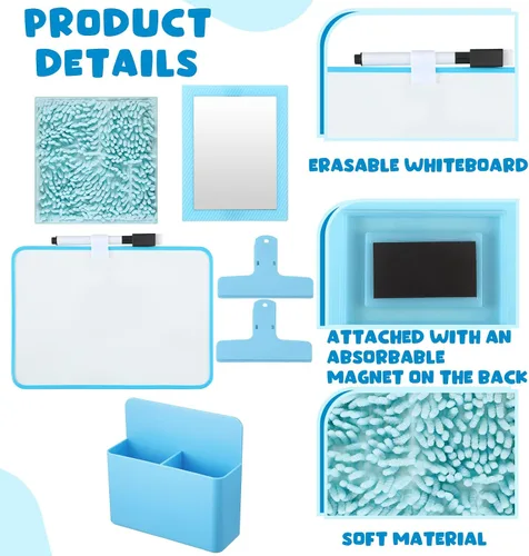 Miniatura 3 de Sintuff Kit de accesorios magnéticos de 6 piezas para casillero de regreso a clases, suministros de decoración para niños y niñas con pizarra blanca