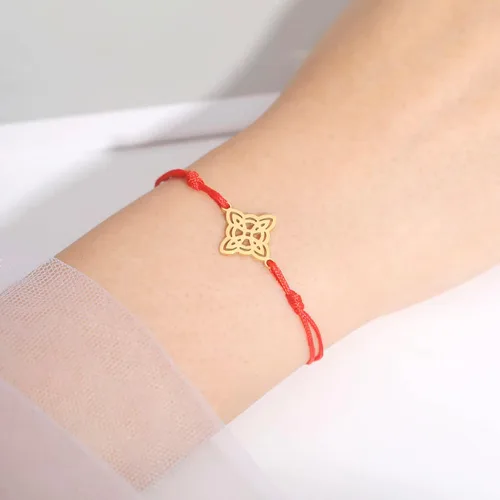 Miniatura 2 de EUEAVAN Pulsera de alambre de jade con nudo celta concéntrico, círculos florales, amuleto de nudo de bruja, brazalete vikingo, símbolos Wiccanos