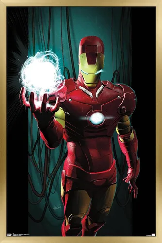 Miniatura 10 de Trends International Marvel Comics - Iron Man - Póster de pared energético, 14.725 x 22.375 pulgadas, versión enmarcada en madera de granero