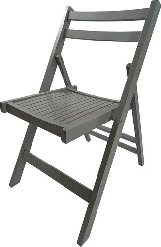Miniatura 4 de HomVent Juego de 4 sillas plegables de madera con rejillas, totalmente montadas, sillas plegables para eventos, silla de boda, asiento de listones