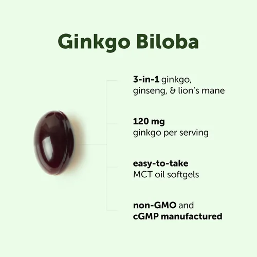 Miniatura 3 de Micro Ingredients Ginkgo Biloba y Ginseng, 400 cápsulas blandas Suministro para 6 meses Suplemento de triple fuerza de ginko biloba y melena