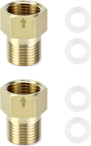 Miniatura 9 de QWORK Válvula de retención unidireccional de latón, hembra de 1/2" a rosca macho de 1/2" de prevención de reflujo