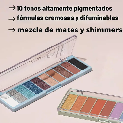 Miniatura 4 de e.l.f. Paleta de Sombras de Ojos Perfect 10, Diez Tonos Ultra-Pigmentados Brillantes y Coloridos, Fórmula Difuminable, Vegano y Libre de Crueldad