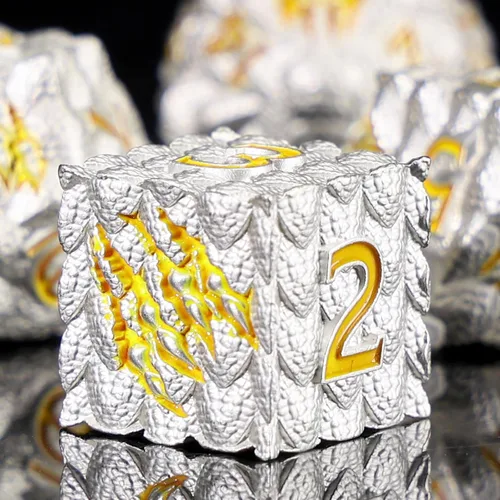Miniatura 17 de 1 dado de metal D20 DND – Dados poliédricos gigantes metálicos de 20 caras, dados grandes de 1.378 in de ojo de dragón para juego de mesa