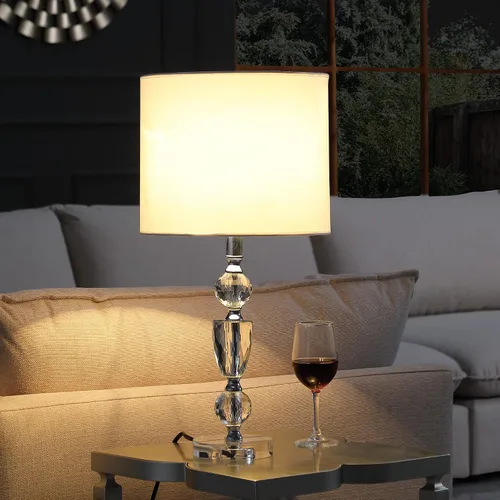 Miniatura 3 de ORE HBL2476 in Cale - Lámpara de mesa moderna de cristal cortado, 23.5 pulgadas, cromo plateado