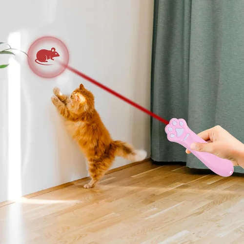 Miniatura 5 de O'ANTOO Juguete para gatos, juguete para perros, proyector de imagen de pared, juguete interactivo para gatos para interiores con 5 diseños
