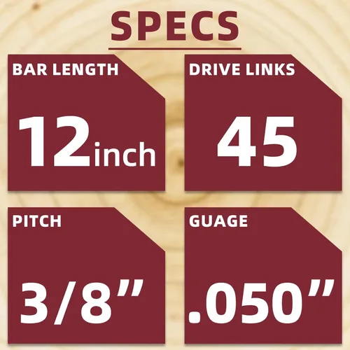 Miniatura 4 de Paquete de 5 cadenas de motosierra de 12 pulgadas, 45 eslabones de transmisión, paso LP de 3/8", calibre de 0.050", compatible con ECHO CS-271T