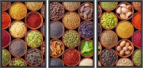 Miniatura 116 de wall26 Lienzo enmarcado para pared, juego de arte de hierbas, verduras y condimentos en madera, alimentos, fotografía cultural, realismo, paisaje