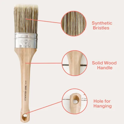 Miniatura 4 de Pincel de pintura estilo tiza – Pincel ovalado con cerdas sintéticas para una aplicación suave de pintura de muebles con pinceladas mínimas, sin