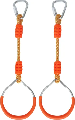 Miniatura 26 de Anillo de gimnasia con columpio para curso de obstáculos de guerrero Slackline, equipo de entrenamiento de trapecio y puño, 2 barras ninja moradas