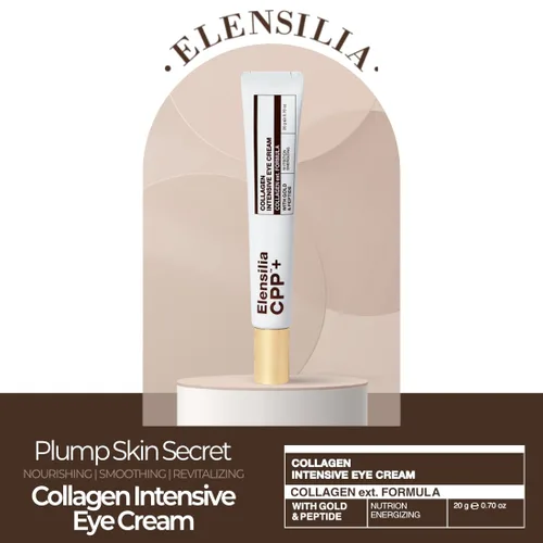 Miniatura 3 de Elensilia Crema de ojos 80% colágeno con péptidos dorados, filtrado de secreción de caracol + Matrixyl 3000 + Haloxyl para arrugas, hidratante