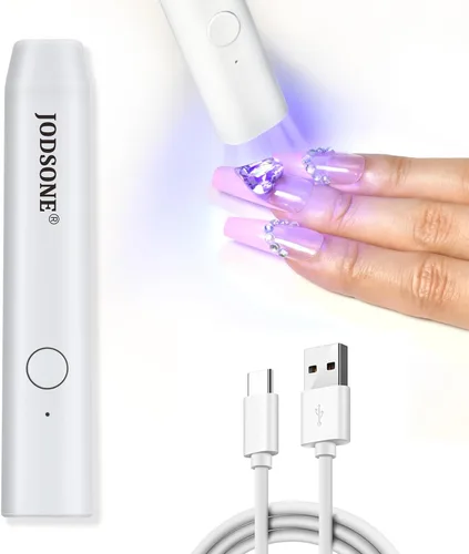 JODSONE Luz UV de mano para uñas de gel, mini secador de uñas portátil, inalámbrico, recargable USB, secador de uñas para curado rápido para