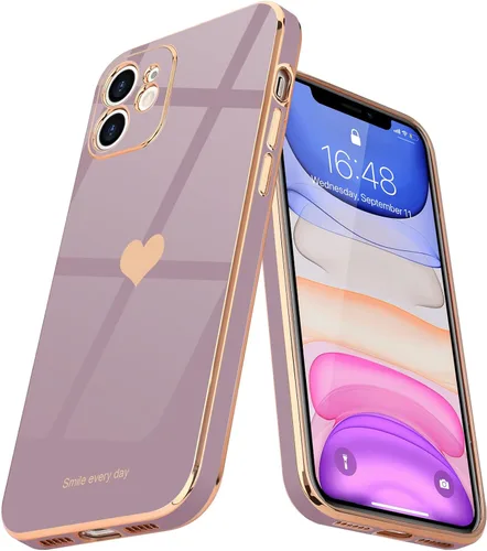 Miniatura 11 de Teageo Funda compatible con iPhone 11 para mujeres y niñas, lindo diseño de corazón de amor, lujoso brillante plateado, cubierta trasera suave, Azul
