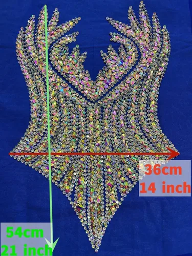 Miniatura 3 de Parche de lentejuelas de imitación de color AB hecho a mano para coser con cuentas de cristal para prendas de vestir, adornos para vestidos