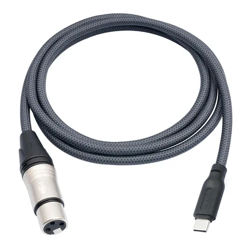 Miniatura 11 de Cable de micrófono XLR hembra de 3.3 pies a USB C, USB C a XLR para micrófono dinámico iPhone 15, iPad, portátil, tableta