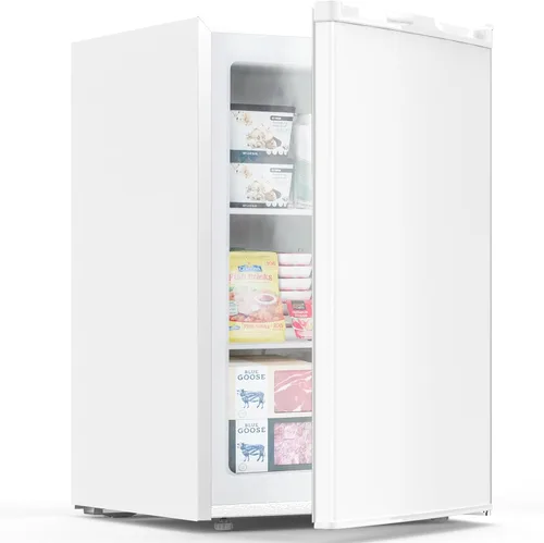 COWSAR Congelador vertical de 3.0 pies cúbicos, congelador compacto, congelador profundo de pie con termostato ajustable, estantes extraíbles y