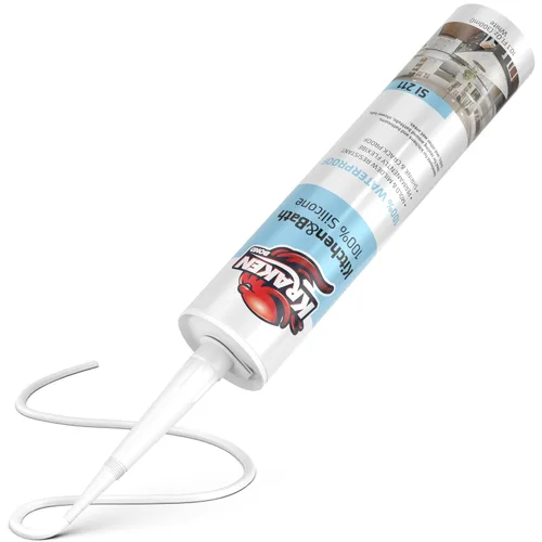 Miniatura 7 de Kraken Bond Calafateo de silicona de alta calidad para cocina y baño, color blanco, (2 x 10.1 onzas líquidas) RTV de silicona blanca impermeable