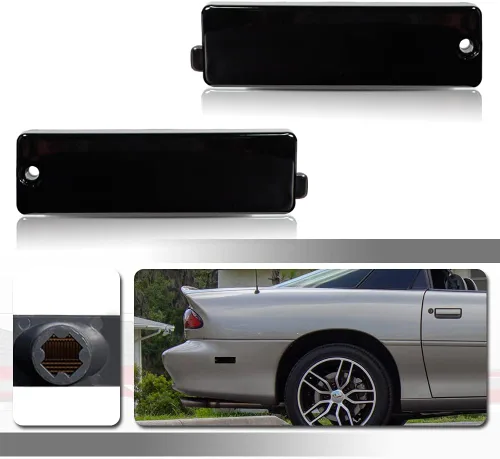 Miniatura 10 de Kit de lentes ahumadas de luces LED rojas completas compatibles con luces laterales de parachoques trasero Chevy Camaro 1993-2002