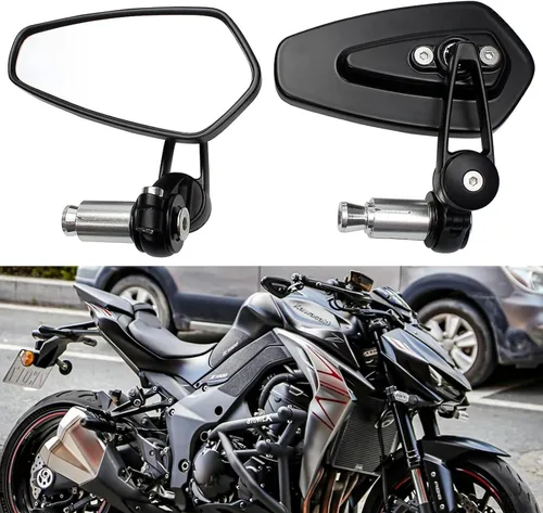 Miniatura 4 de Universal 7/8 "0.866 in Manillar Extremo Lateral Espejos Retrovisores para Carreras Deportivas Bicicleta Scooter Honda Yamaha