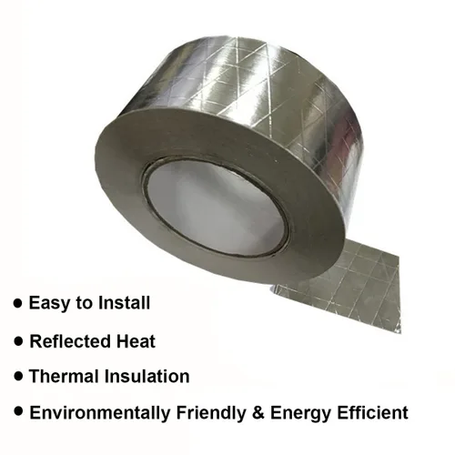 Miniatura 4 de Cinta de aluminio de tela de fibra de vidrio plateada, cinta reflectante de calor autoadhesiva reforzada, resistente al aislamiento de aislamiento