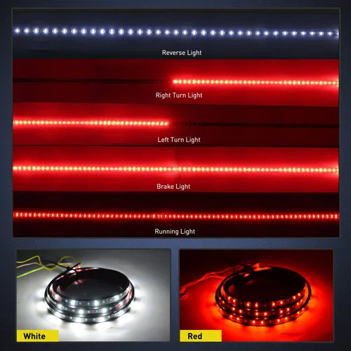 Miniatura 3 de Nilight Barra de luz para portón trasero de camión de 60 pulgadas, tira de luz LED de una fila y 50004R, 120 unids/60 pares de terminales de cable