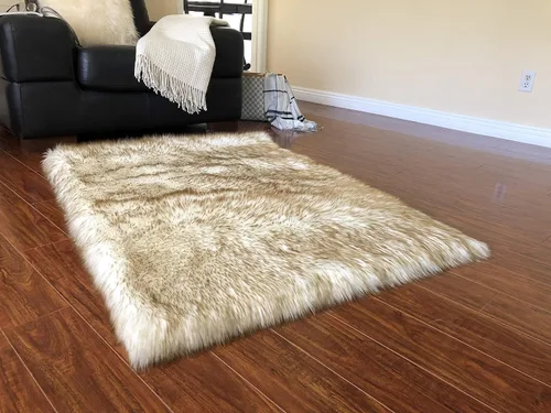 Miniatura 20 de LAMBZY Alfombra cuadrada de piel de oveja sintética, súper suave, hipoalergénica, de pelo de felpa de primera calidad