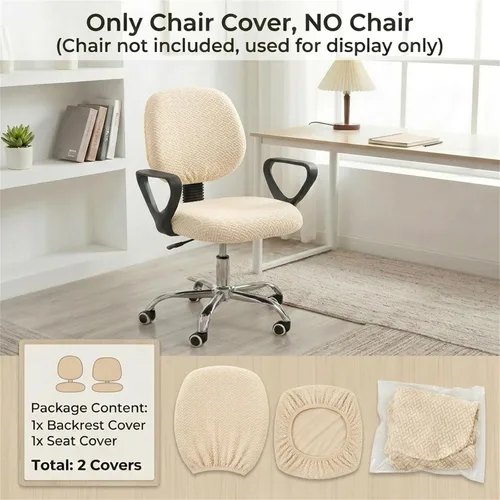 Miniatura 2 de MIFXIN - Fundas elásticas para silla de oficina de Jacquard, 2 piezas para sillas de escritorio o de la computadora, protector universal