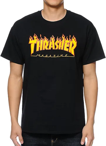 Miniatura 2 de Thrasher Flame Camiseta - Carbón vegetal