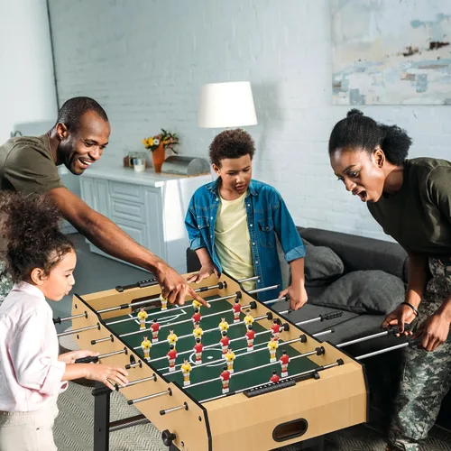Miniatura 8 de GAOMON Mesa de futbolín plegable de 48 pulgadas, juego de mesa de fútbol para niños y adultos, fútbol de mesa de arcade para el hogar, sala
