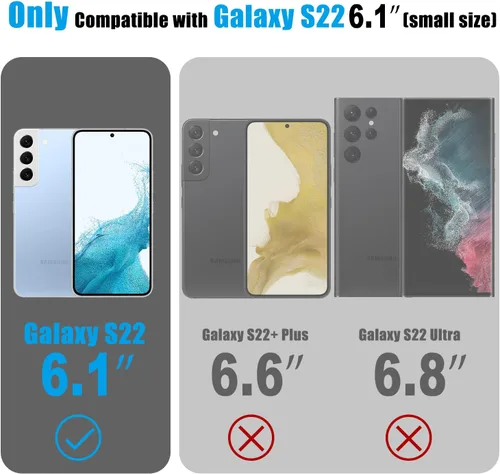 Miniatura 2 de Esdot Funda para Samsung Galaxy S22, Grado Militar Aprobada en Prueba de Caída de 21 pies, Cubierta Resistente con Diseños de Moda para Mujeres