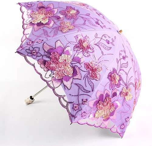 Miniatura 36 de Honeystore - Parasoles de encaje de flores para fiesta de boda, paraguas nupcial de encaje