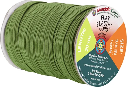 Miniatura 260 de Mandala Crafts - Rollo de cordón elástico plano para costura y manualidades Blanco