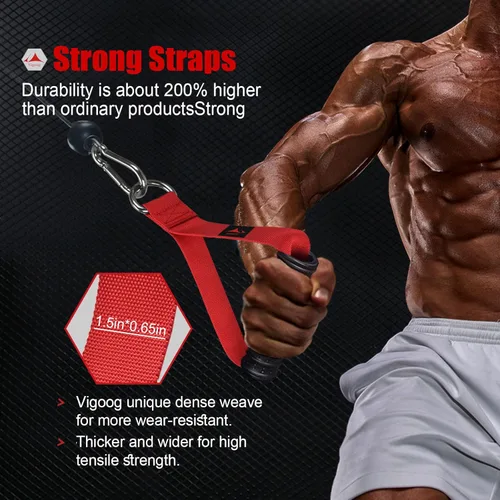 Miniatura 3 de Heavy Duty Gym Exercise Handles Attachment for Cable Machine,Resistance Band,Pulley System Home Fitness Workout Equipment, with Elastic Rubber Grip