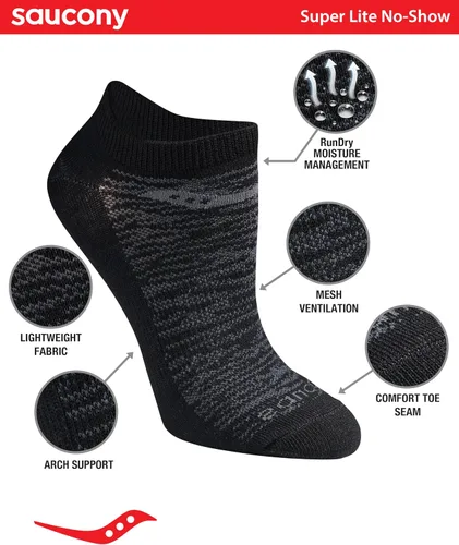 Miniatura 2 de Saucony Calcetines deportivos RunDry Performance Super Lite invisibles para mujer (8 pares)