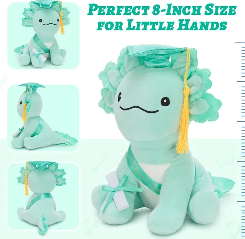 Miniatura 4 de Tezituor Juguete de peluche de ajolote de graduación 2026, bonito animal de peluche de graduación de 8 pulgadas, regalo para niños y niñas