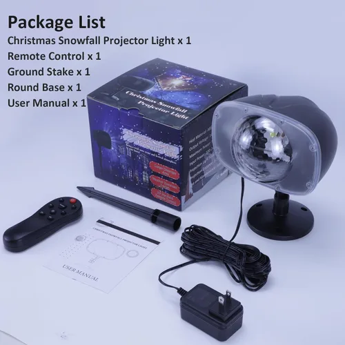 Miniatura 7 de Proyector de luces de nieve de Navidad, proyector de luz LED de Halloween, luces de vacaciones al aire libre con lámpara giratoria transparente