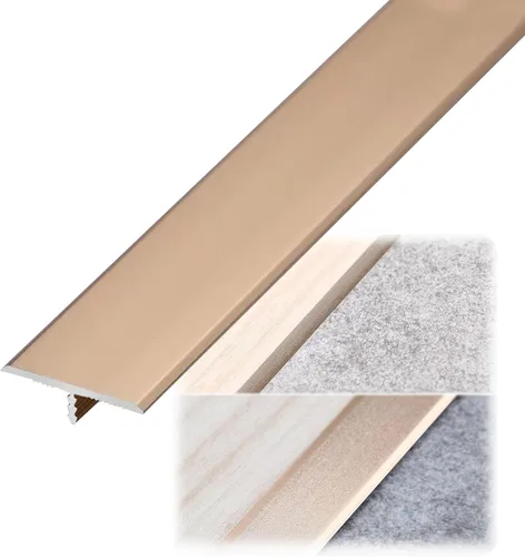 Miniatura 24 de Tira de transición de suelo de aluminio con moldura en T, para garaje, laminado a vinilo, tira de umbral de borde de puerta, para porche, entrada
