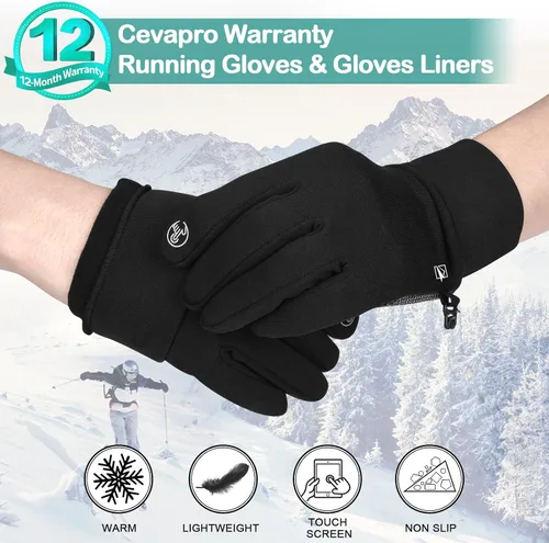 Miniatura 5 de Cevapro Guantes de invierno ligeros para mujeres y hombres con forro para pantalla táctil abrigados para correr hacer senderismo y ciclismo