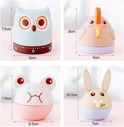 Miniatura 3 de Temporizadores mecánicos de dibujos animados, maquinaria de 60 minutos, dispositivo de cocina, temporizador de cocina, reloj despertador, contadores