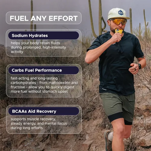 Miniatura 4 de Gel de Energía Líquida GU Energy con Carbohidratos Complejos, Vegano, Sin Gluten y Sin Lácteos, Energía Para Llevar Para Cualquier Entrenamiento, 12