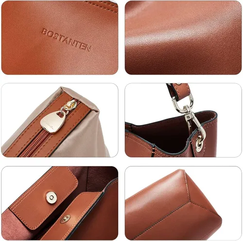 Miniatura 5 de BOSTANTEN - Bolsos de cuero al hombro tipo balde para mujer