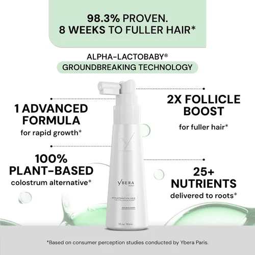 Miniatura 3 de YBERA VELLO SERUM PARA DEFINIMIENTO DEL CABELLO con tecnología avanzada ALFA-LACTOBABY, suero para el cuero cabelludo para el crecimiento